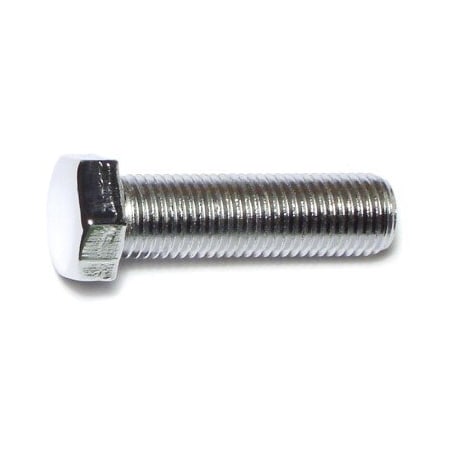 Midwest Fastener Grade 5, 7/16"-20 Hex Head Cap Screw, Chrome Plated Steel, 1-1/2 in L, 5 PK 75363